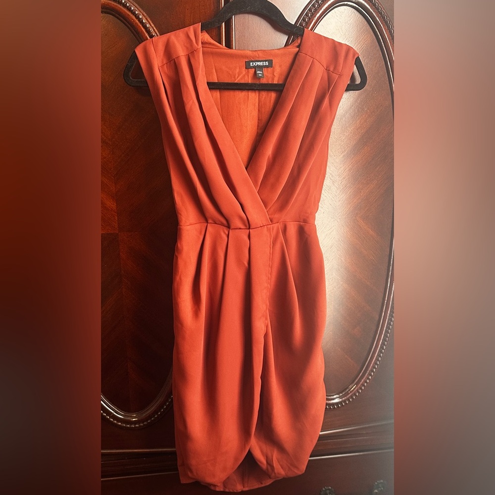 Express Draped Mini Sheath Sleeveless Dress